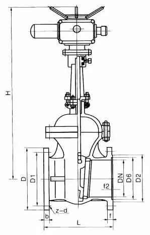 Z941H-40C電動(dòng)閘閥結(jié)構(gòu)尺寸 Z941H-40C電動(dòng)閘閥結(jié)構(gòu)尺寸